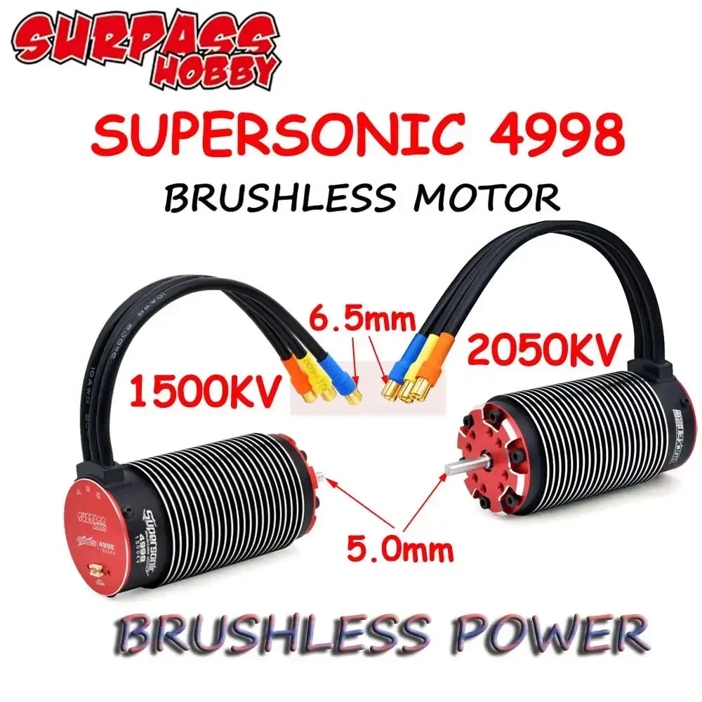 SurpassHobby Rocket Supersonic V2 4998 Brushless Motor 1500KV 2050KV 4-poles 5mm Shaft For 1/5 1/6 X-MAXX RC Monster Truck Parts