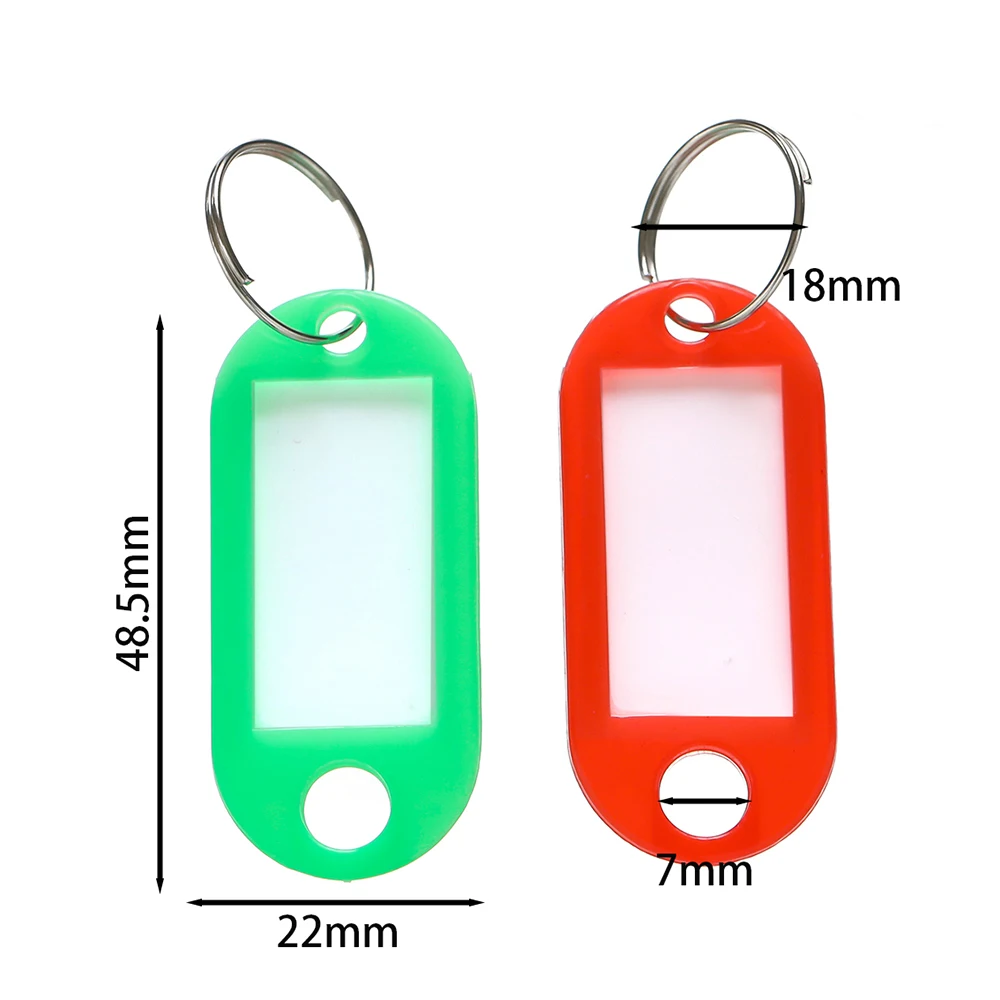 10/50Pcs Colored Plastic Key Tags | With Card Label for DIY Keychain, Luggage Tag & Hotel Number Identification image 3