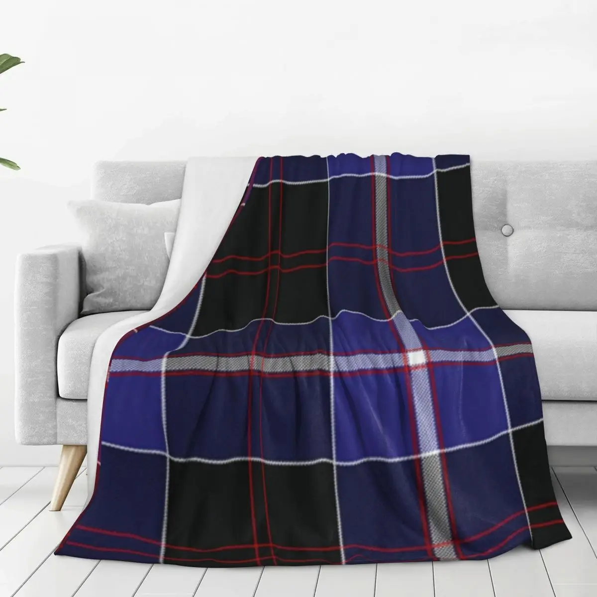 Clan Dunlop Tartan Blanket Fleece Multi-function Throw Blankets Sofa Throw Blanket For Home Bedroom Outdoor Throws Bedspread