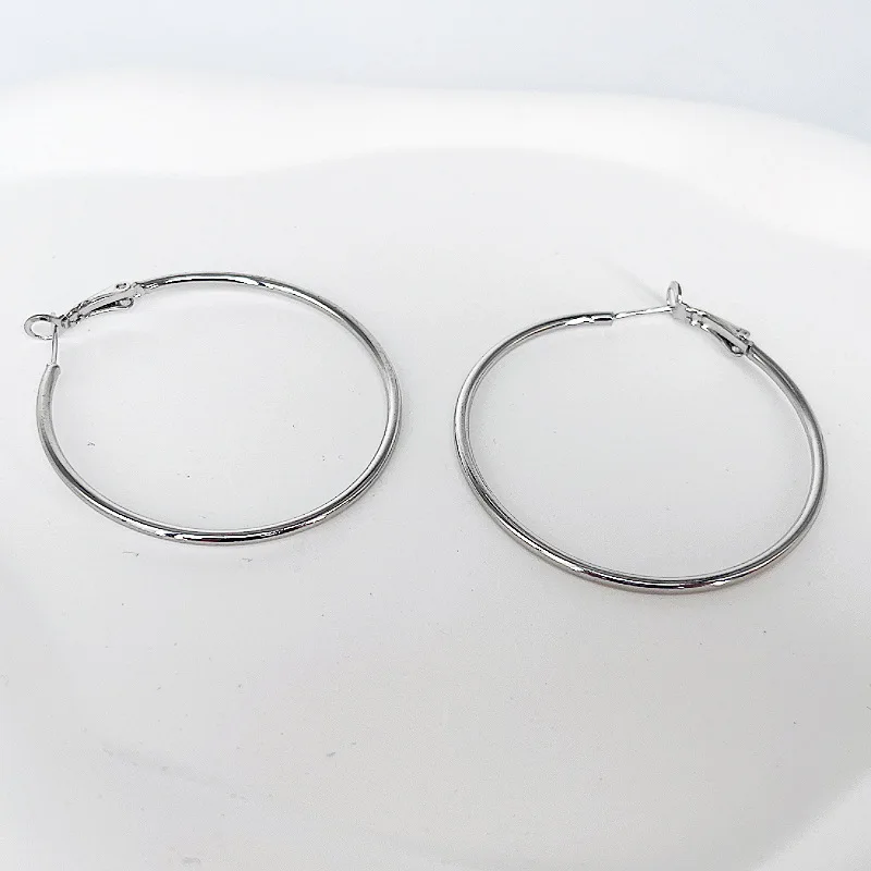 Trendy Gold Color Silver Color Large Endless Hoop Earrings For Women Girl Elegant Gorgeous Casual Simple Basic Decoration