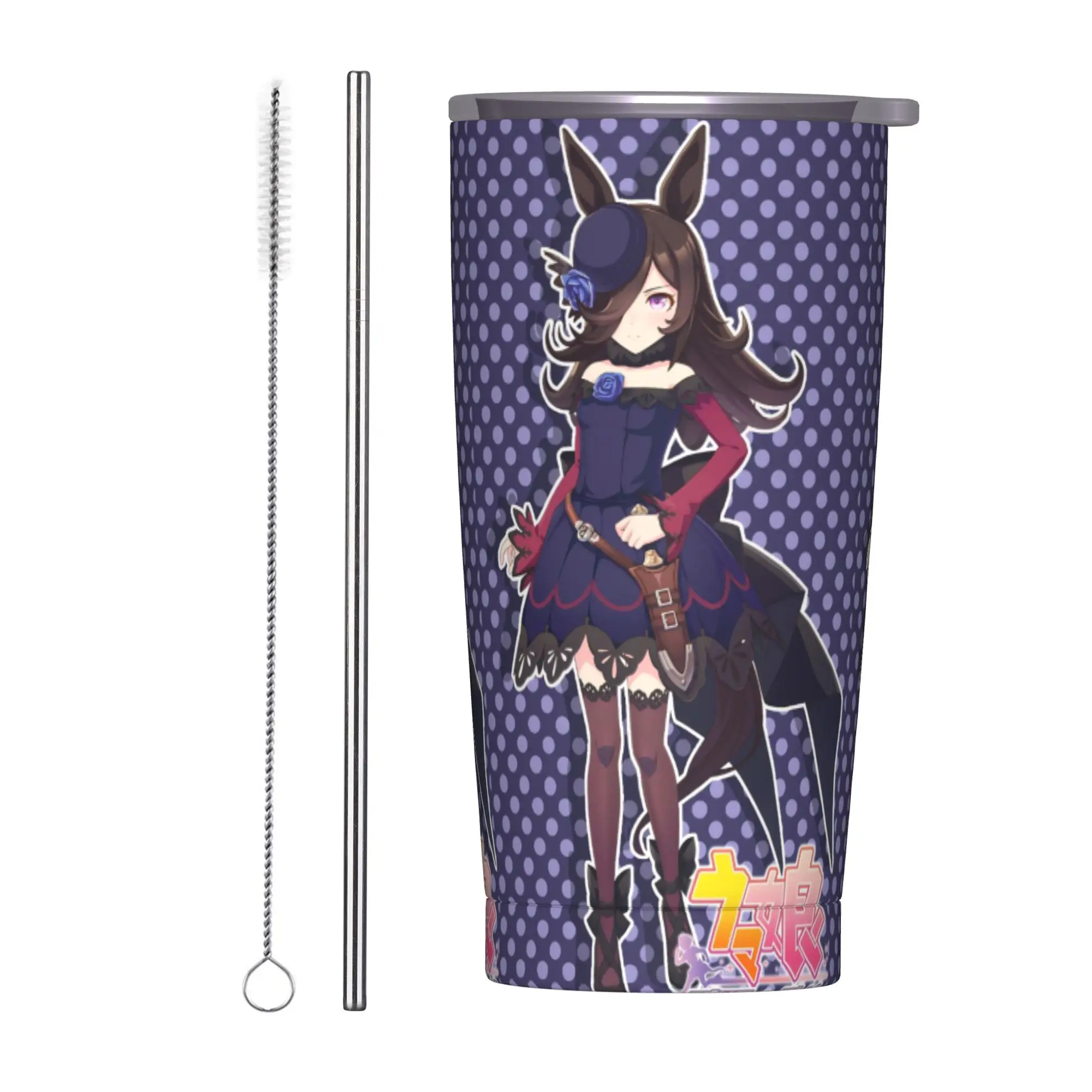 Stainless Steel Tumbler Rice Shower Umamusume Pretty Derby Thermal Cups  Keep Heat Cold and Hot Mugs Cup Travel Water Bottle