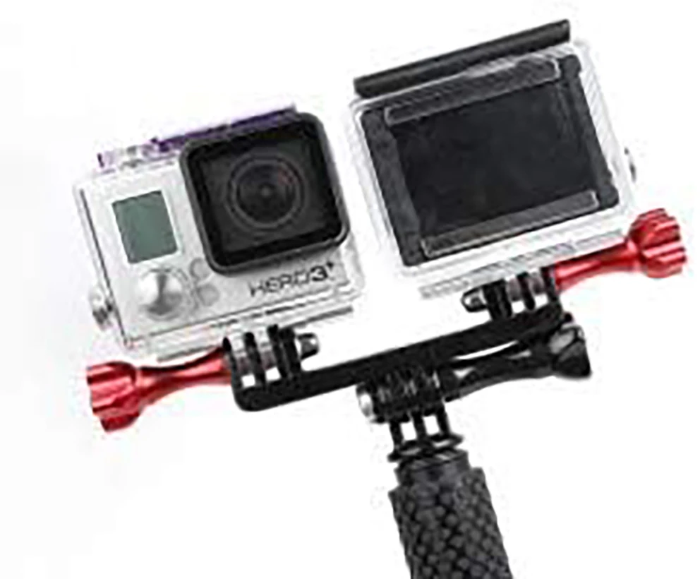 GoPro Hero用のデュアルマウントアダプター,ハウジング一脚と互換性があり,3,4,5,6,7,8,9