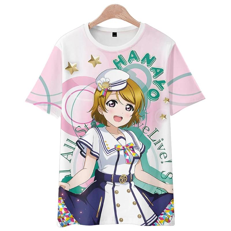 LoveLive! School Idol Festival Hanayo Koizumi 3D T Shirt Women Men Summer O-neck Short Sleeve Funny Tshirt Graphic Tees Cosplay