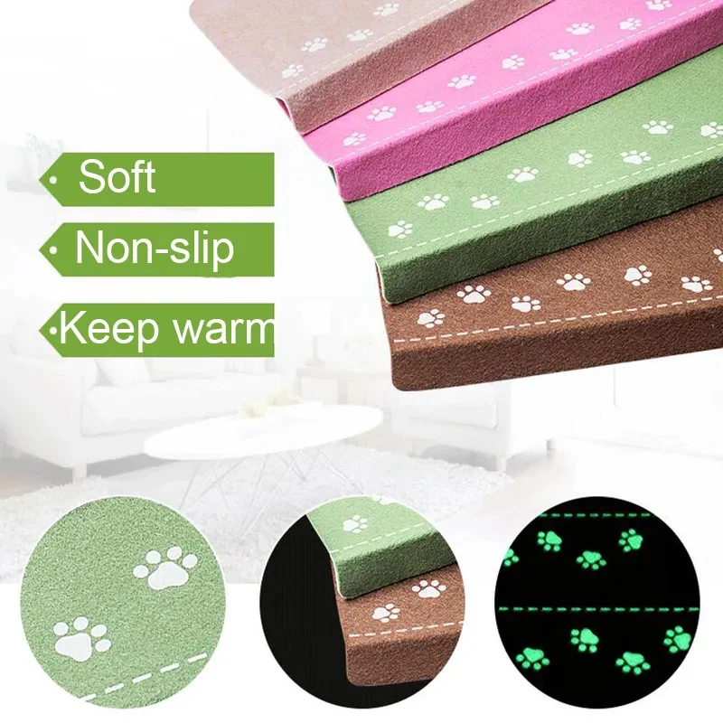 Luminous Soft Stair Step Mat With Various Patterns Self-Adhesive Non-Slip Water-Absorbing Stair Carpet Mat To Protect The Carpet