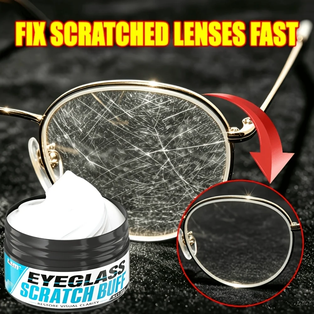 Glasses Scratch Repair Cream - Professional Lens Polishing & Scratch Remover, Restores Clear Vision Appearance, Reduces Surface