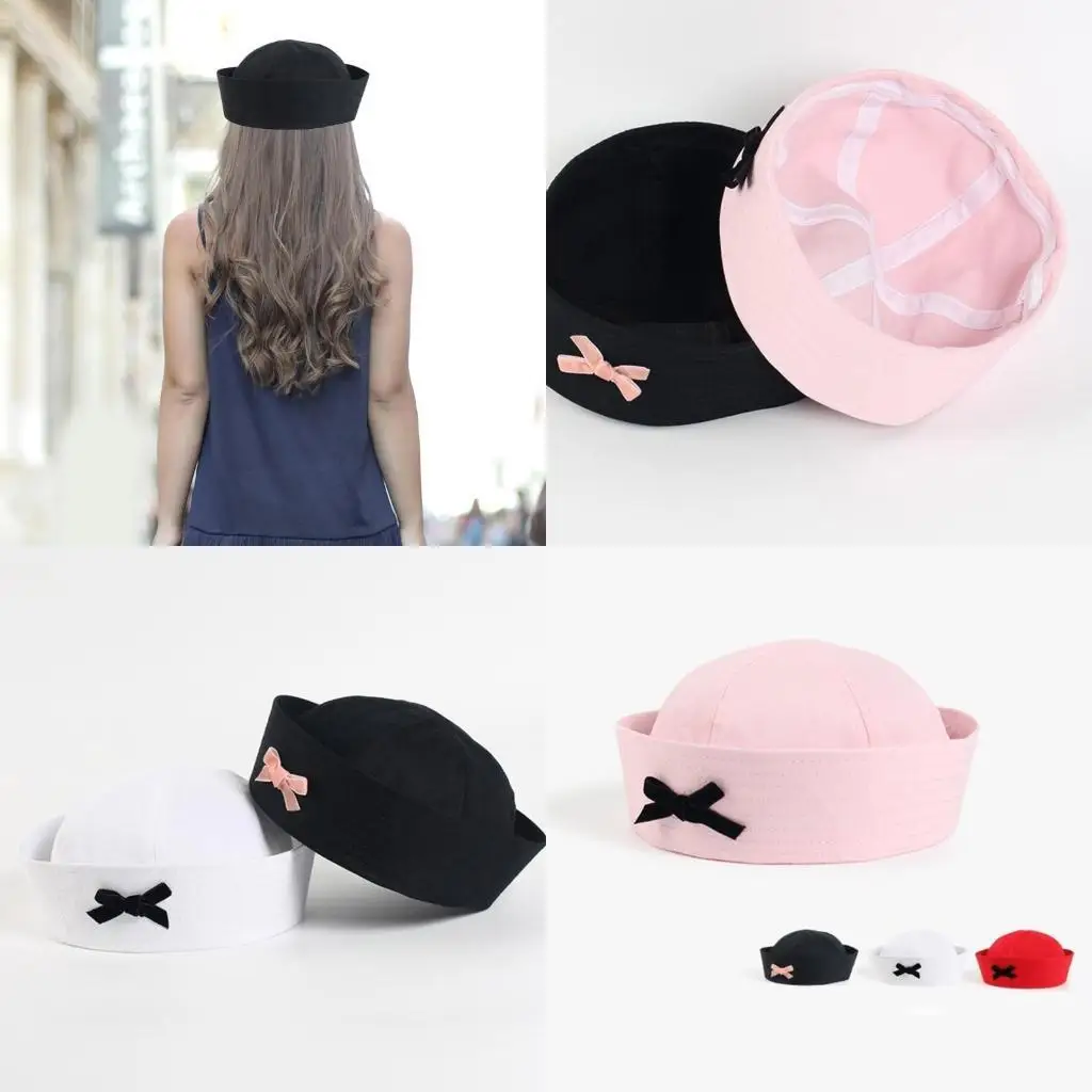 

R1WE JK Берет с бантом для женщин, японская шляпа моряка, косплей, костюм для вечеринки, шляпа