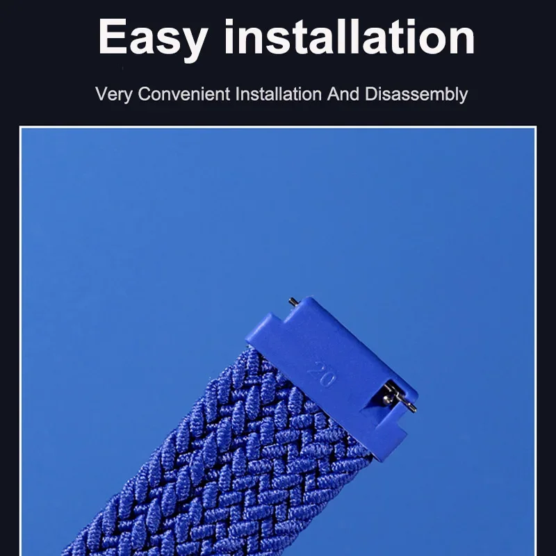 Correa de reloj de 20mm y 22mm, banda elástica de nailon para Amazfit GTS 2 Bip S U Lite, pulsera GTR de 42mm y 47mm, Solo Loop Pace Stratos 3