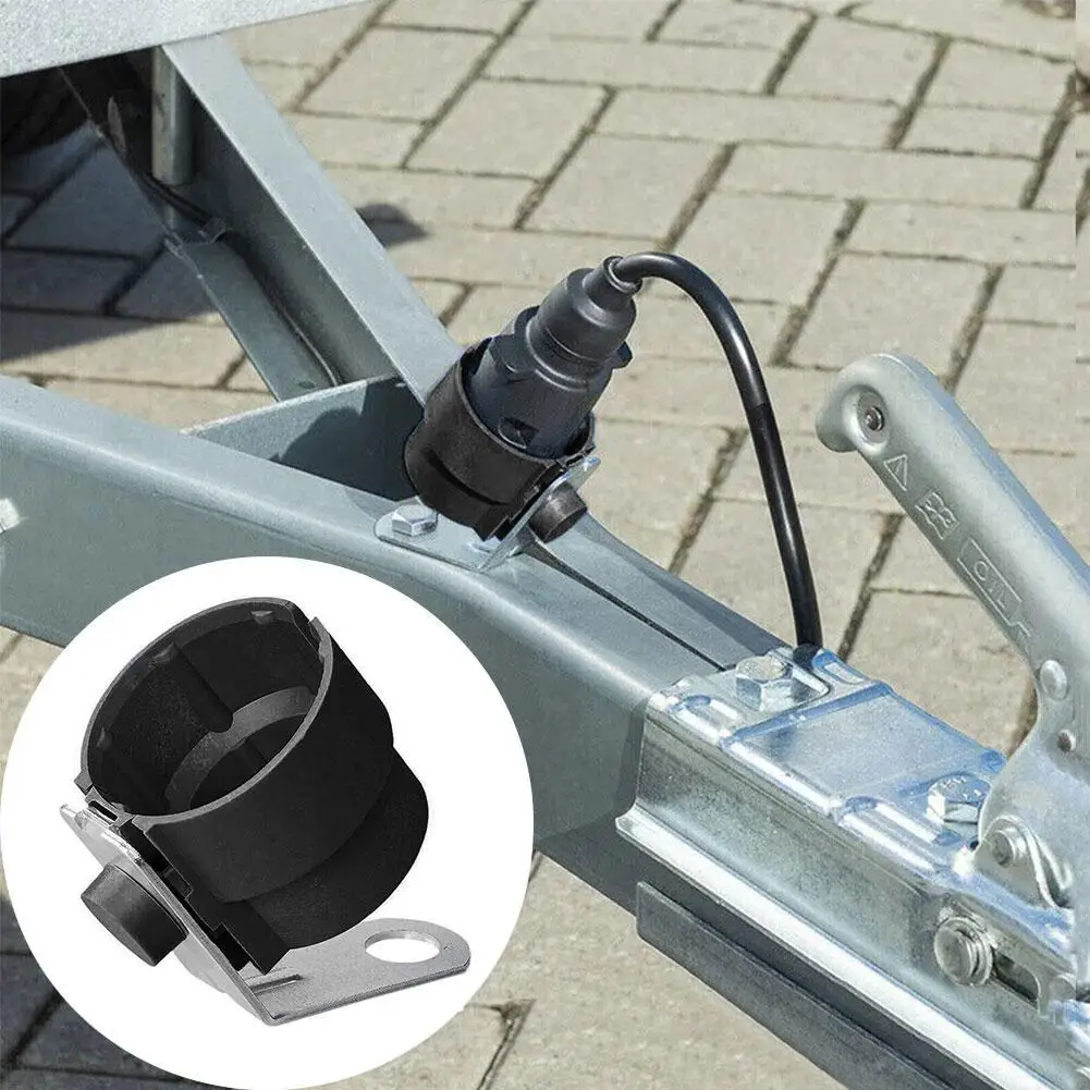 Round Parking Cover Trailer Plug Holder Trailer Connector for 7 /13 Pin Trailer Plugs Adapter Caravan Car Truck Accessories