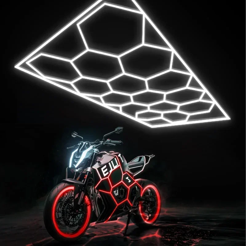 Hexagon Garage Light 672W 6500K 10000LM Ceiling Hex Lights  LED  for  Gym Basement Warehouse Auto Car Shop