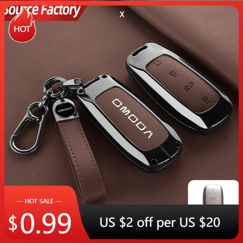 

Автомобильные наклейки, умный пульт дистанционного управления, кожаный чехол для ключей из цинкового сплава, держатель цепи для Chery OMODA 5 2023, салон автомобиля Ac