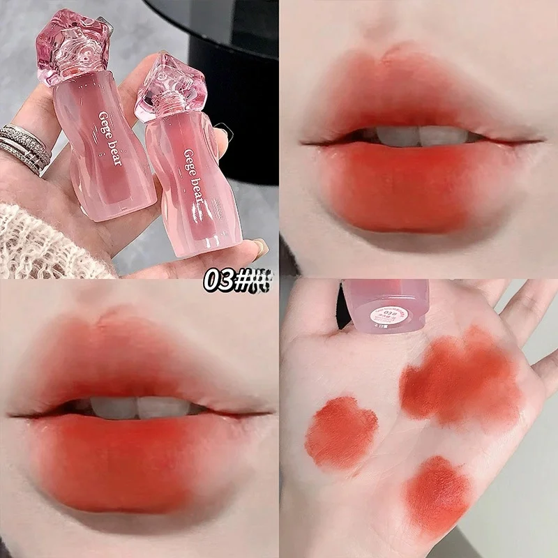 Gege Bear Velvet Fog Cream Lip Mud Soft Colorful Long-lasting Makeup Matte Boosts Color Suitable for Daily Life Gifts