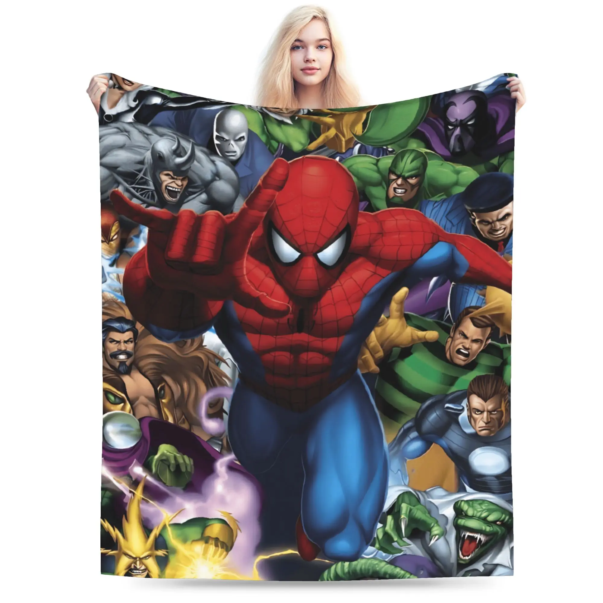 بطانية ناعمة دافئة للأطفال نزهة الرجل العنكبوت الفراش يلقي الفانيلا المفرش لغرفة المعيشة الشارع الاتجاه أريكة غطاء سرير