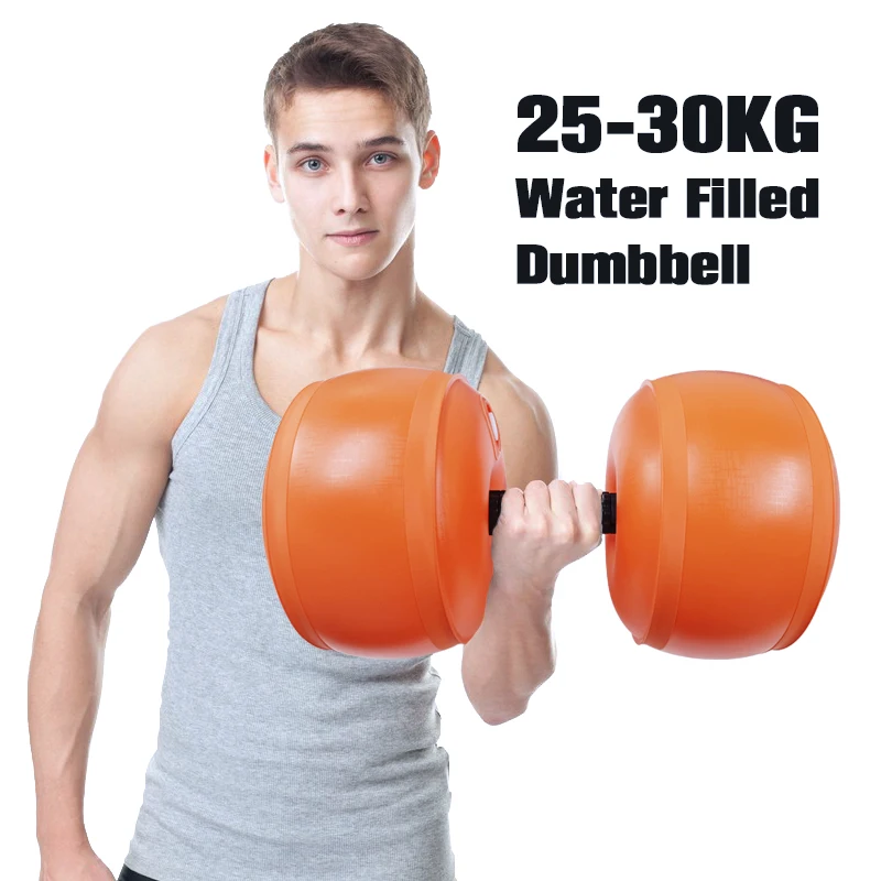 Deiris 25-30 kg Water Dumbbells, Adjustable Free Weight, Portable Travel Muscle Arm Training, Home Gym Sports Fitness