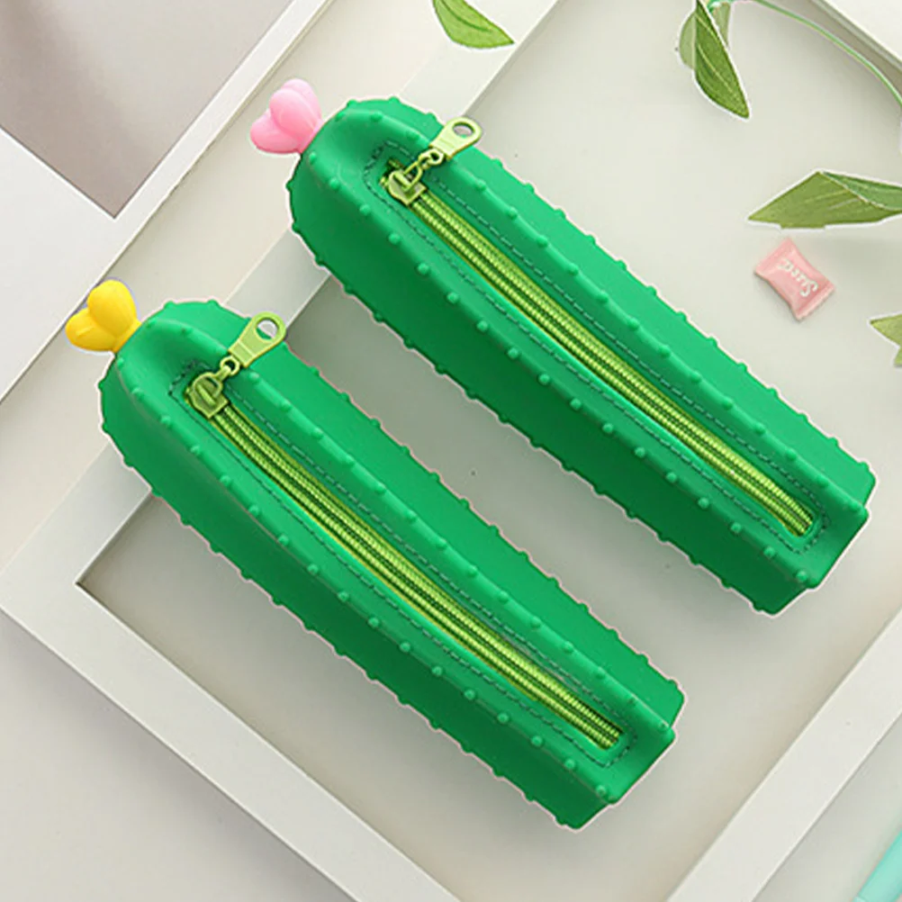 

Cartoon Candy Pencil Bag Cactus Shaped Storage Pouch Large Capacity Zipper Stationery Organizer For Students Office Supplies