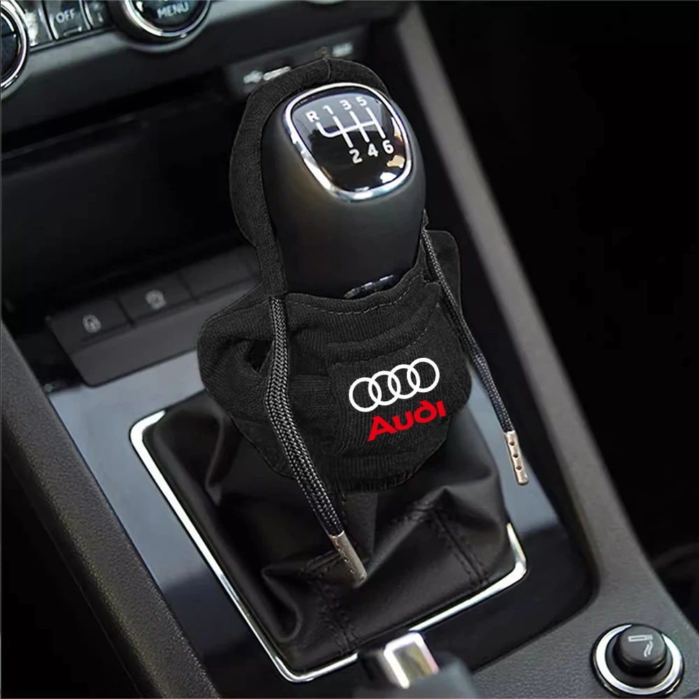 Car Gear Shift Knob Cover Sweatshirt Auto Gear Lever Decorative For Audi A4 TT A6 A3 A8 Q3 Q5 Q7 Q8 A1 A3 8P 8V Car Accessories