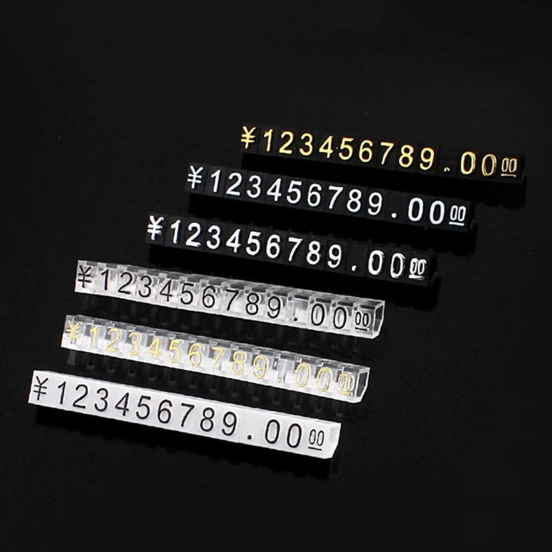 10 Sets Combined Price Labels Easy Installation Digits Number Pricing Tags for Phone Laptop Jewelry Counter Display