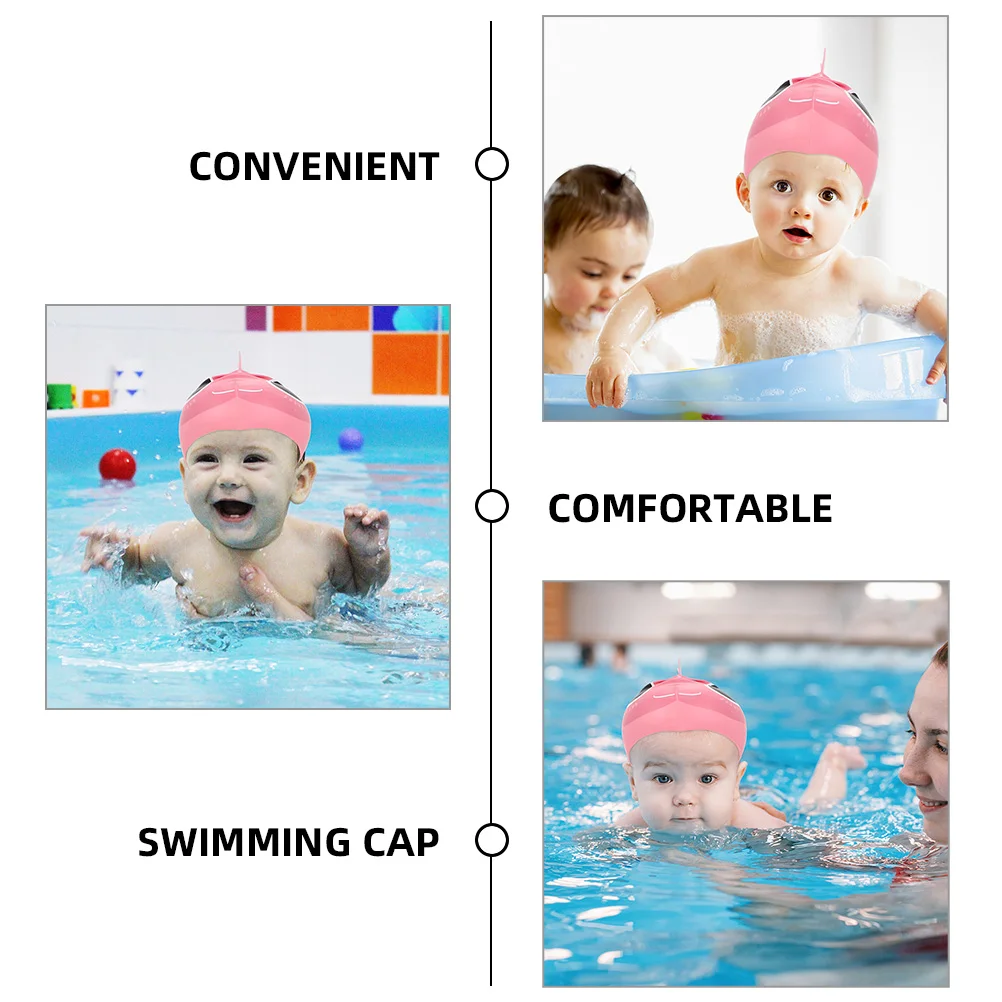 

2pcs Kids Swim Caps Cute Cartoon Swimming Hats Pool Beach Hair Protection Stretchy Lightweight For Children Women Long Hair