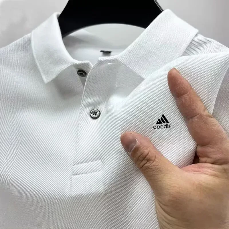 

Spring summer 2025 new leisure men's breathable polo shirt high quality fashion outdoor sports shirt business lapel T-shirt