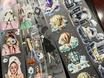 1 Loop Cute Beautiful Fashion Girl Lady /coffee/mirror Masking PET Washi Tape