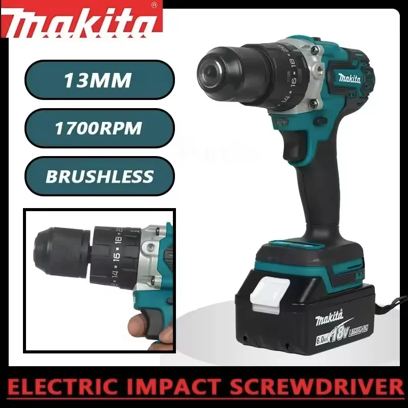 

Makita DDF487 13mm brushless 18V lithium rechargeable impact drill household hand drill high torque electric screwdriver