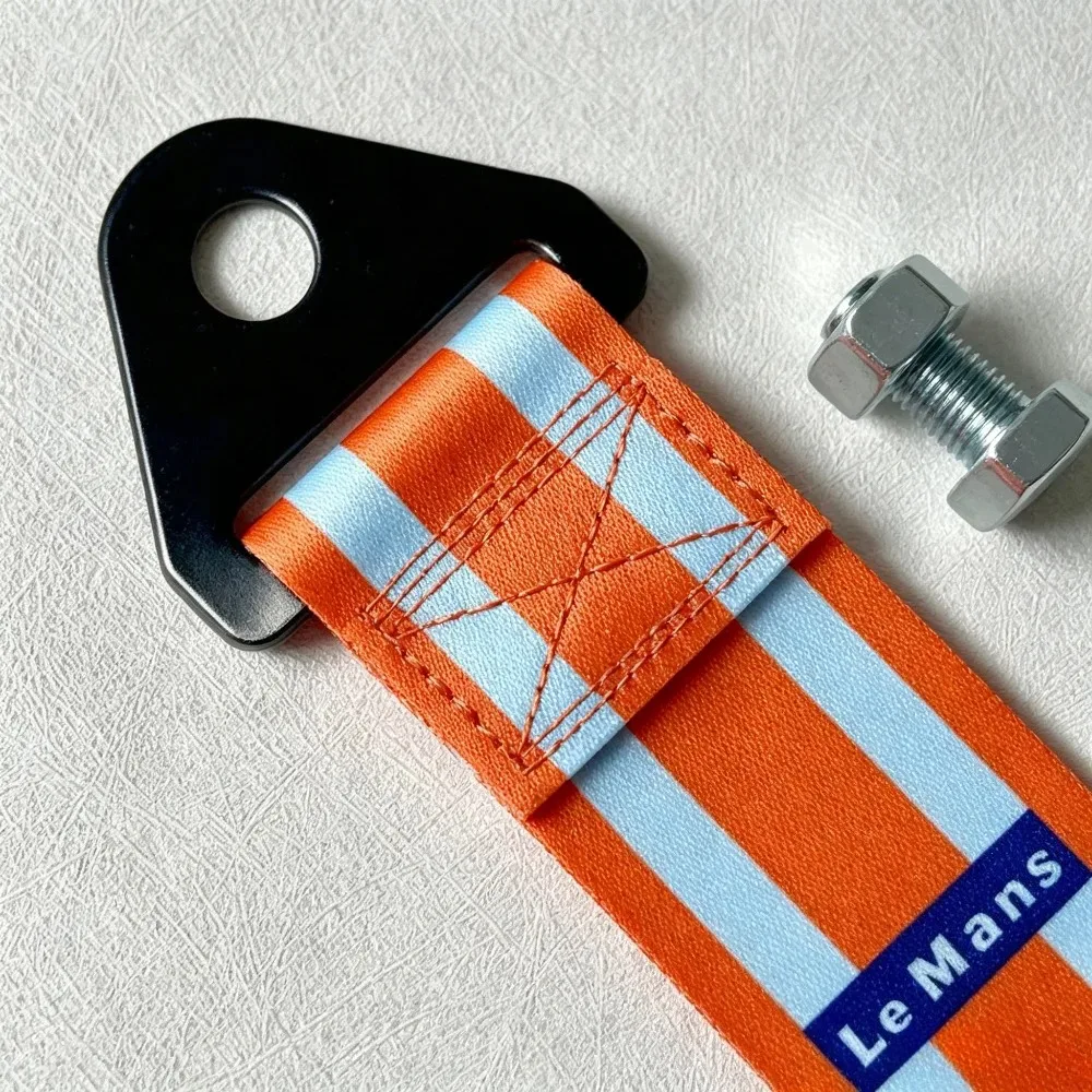 Hochfester Nylon-Abschleppseil für Autos, Rennzugseil mit orangefarbenen Streifen, Abschleppseile, Fahrzeugstoßstangen-Anhängerzubehör für Gulf – Detail 8
