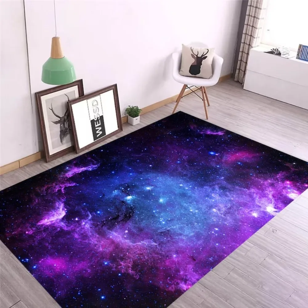 Luxury Blue Gold Marble Area Rug Abstract Fluid Ink Art Floor Mat Non-Slip Carpet for Living Room Bedroom Modern Home Decor