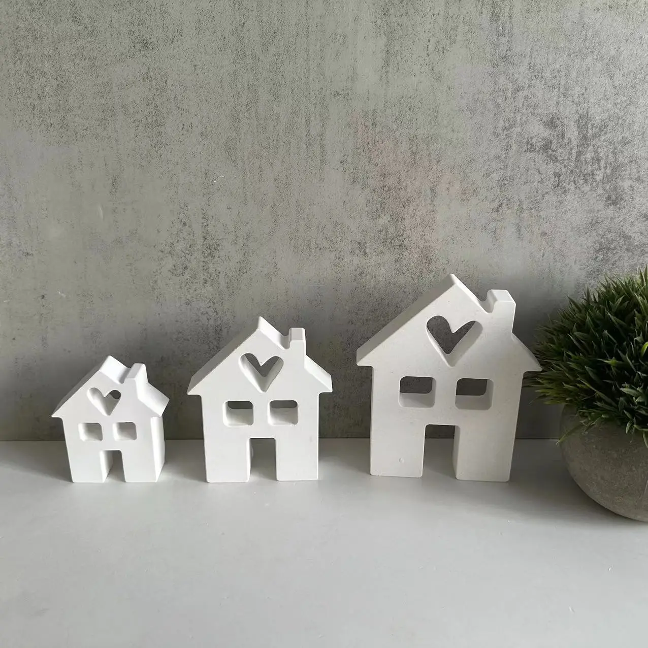 Chimney Heart House Silicone Molds DIY Small And Medium-Sized House Silicone Plaster Drop Glue Mould Home Craft Decoration Mold