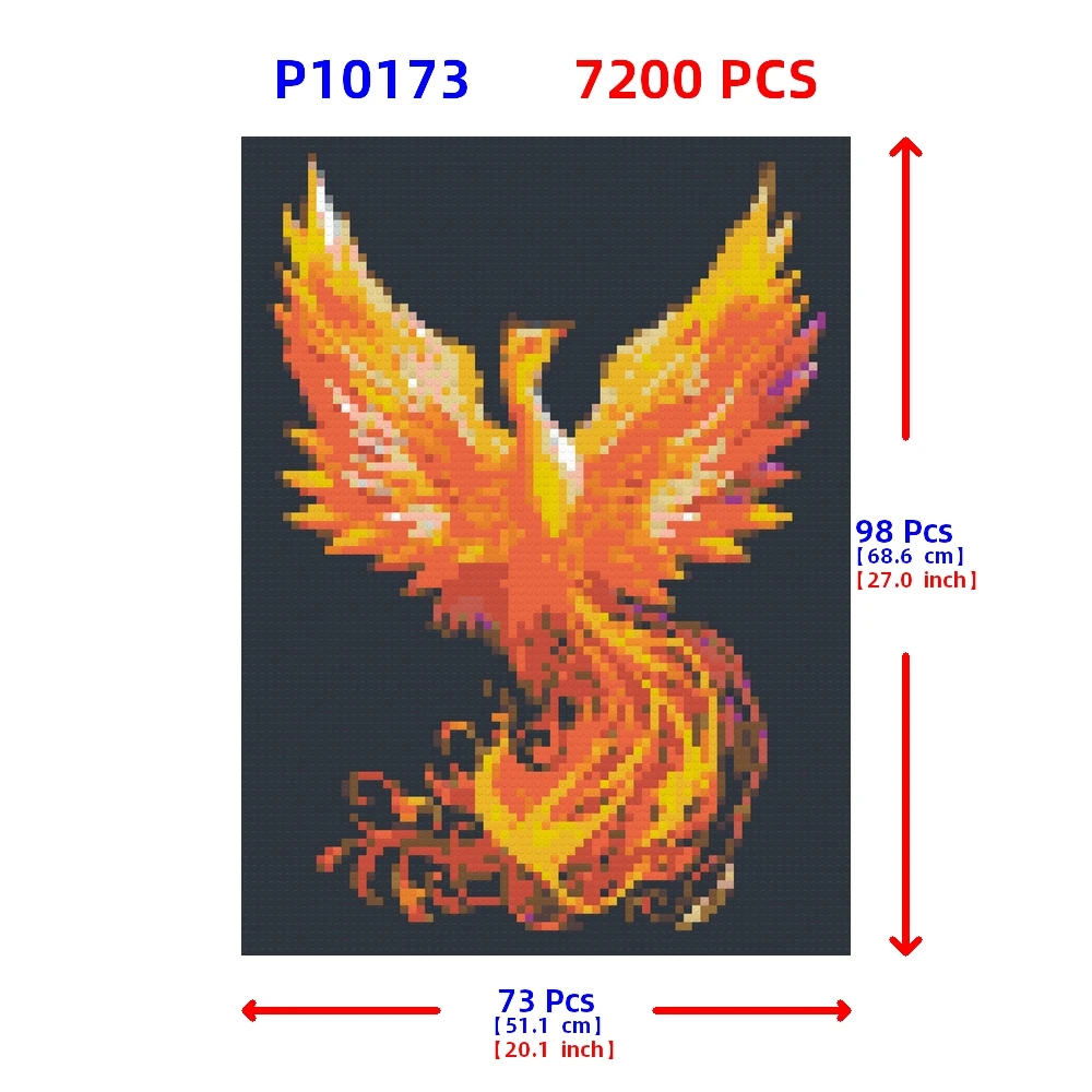 Phoenix Bird Diy Building Blocks Painting Mosaic Pixel Dots Art Photo Custom Home Decoration Birthday Christmas Gifts For Adult