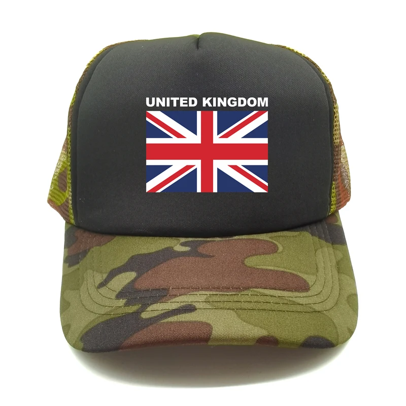 United Kingdom Trucker Cap Summer Men Cool Country Flag Hat Baseball Caps Unisex Outdoor Mesh Net Caps