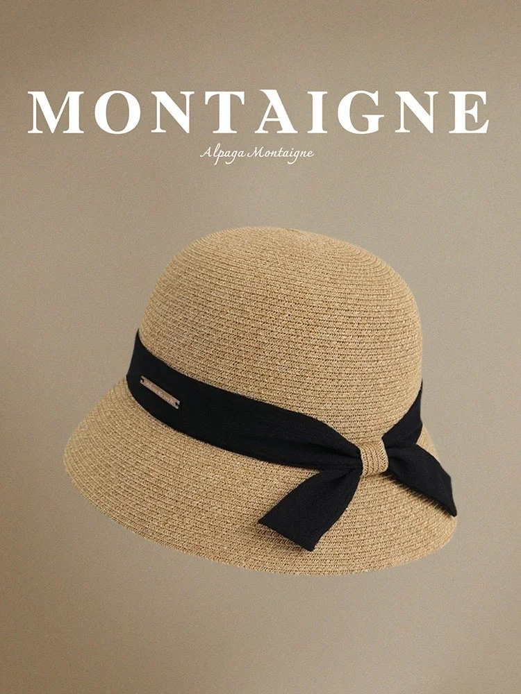 alpaga-montaigne-hepburn-style-foldable-straw-hat-women's-summer-beach-vacation-sun-protection-hat-wide-brim-round-top