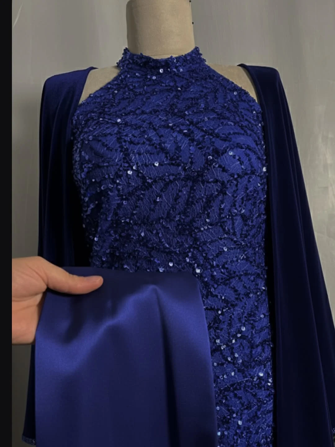 

Arabian Night Birthday Dress For Woman Formal Occasion Prom Gowns Halter Navy Blue Sequins Dresses on clearance sale Customized