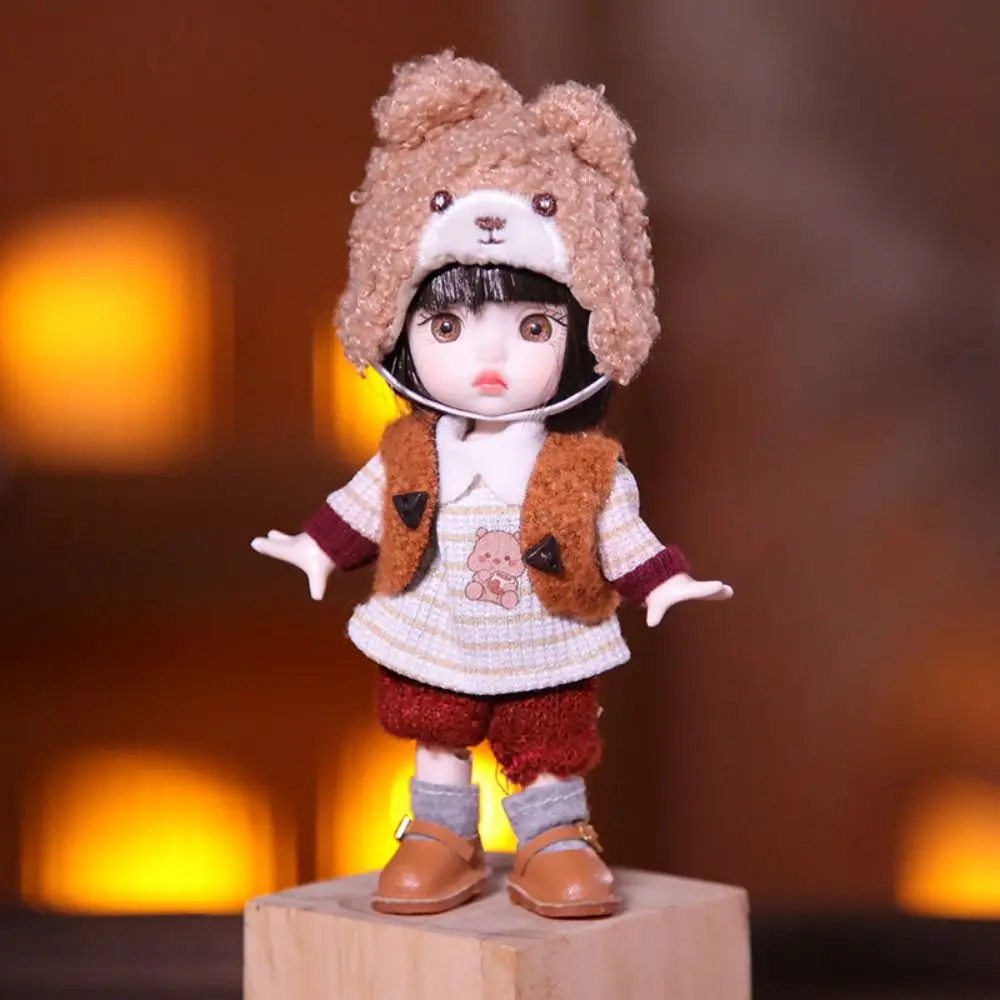 Play House with Clothes Ob11 Bjd Doll Dress Up 13 Joints Removable Joints Doll Cute 13cm Imitation Princess Doll Kids