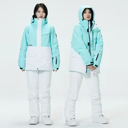 -30 Colors Matching Man & Woman Snow Wear 10k Waterproof Ski Suit Set Snowboard Clothing Outdoor Costumes Winter Jackets + Pants