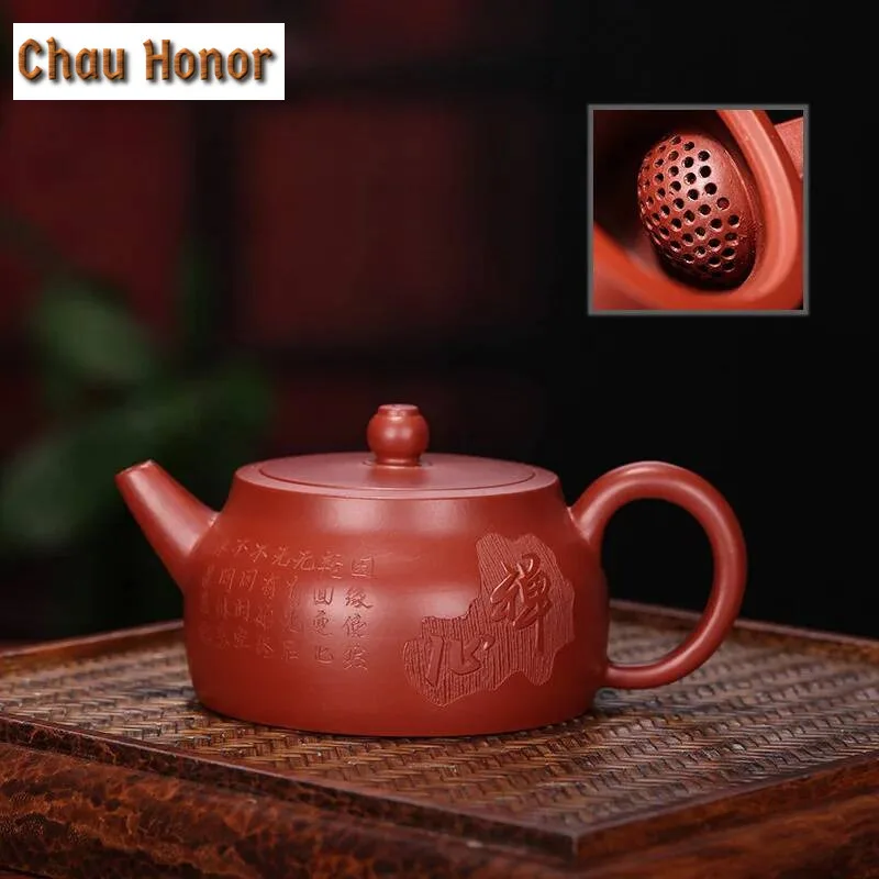 

180ml Classic Yixing Raw Ore Dahongpao Purple Clay Teapot Ball Hole Filter Tea Pot Household Handmade Kung Fu Teaset Customized