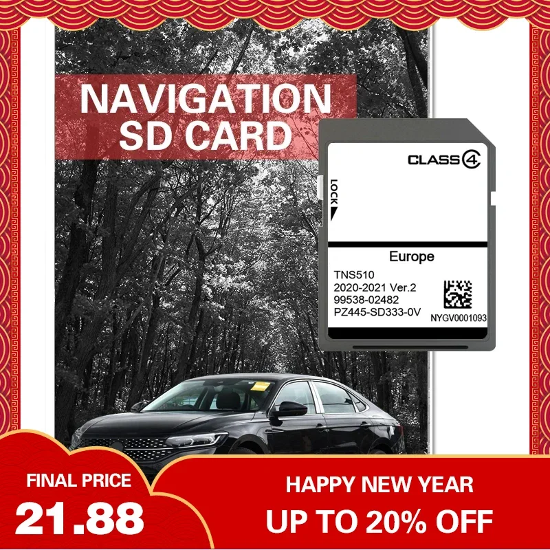 

TNS510 Navigation Sat Nav Map SD Card 2021 Version2 for Toyota Uk & Europe Sockets Map Cover Germany Poland France Netherlands