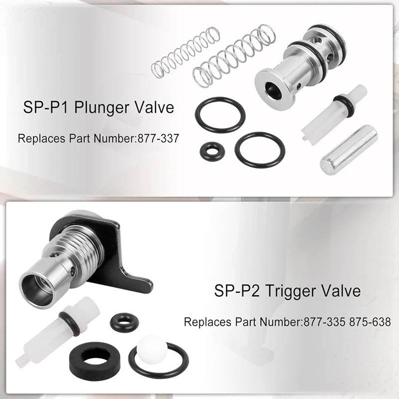 SP-P1 SP-P2 Plunger Valve And Trigger Valve Set Replacement, Replace 877-337 875-638 Fit For NR83A NR83A2 NR83A2