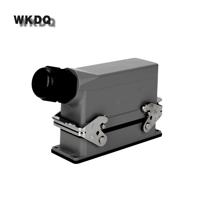HDC-HE-024 Rectangular Heavy Duty Connector 24 Core Industrial Waterproof Aviation Plug Socket 16A 500V HE24 Top/Side Entry Hood