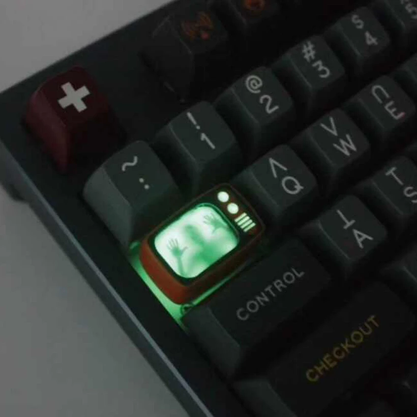 

Zombie Tab Keycap Нишевая ТВ Веселая полупрозрачная механическая клавиатура на заказ Аксессуары Персонализированный ужас 1 шт. Полупрозрачная