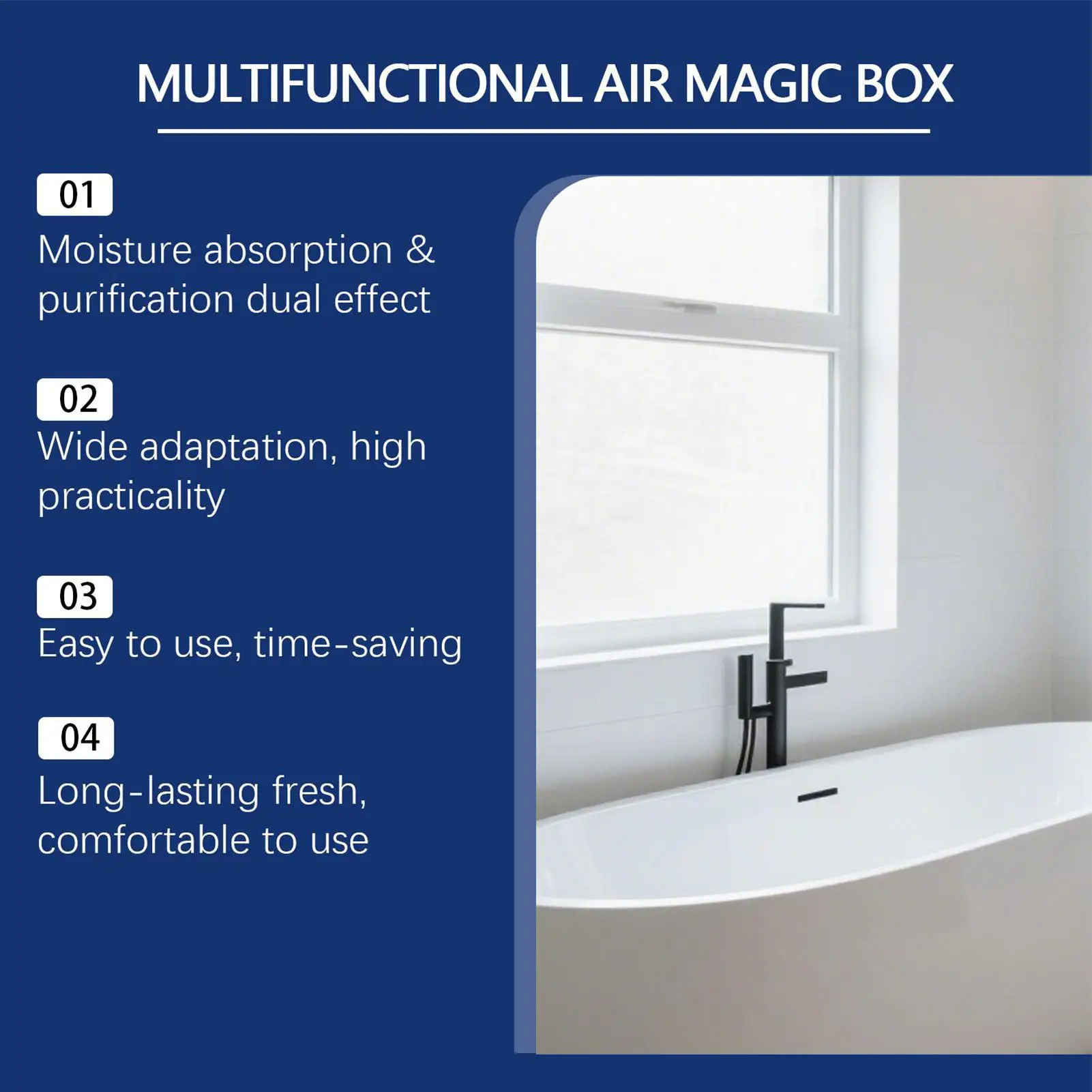 120g Natural Portable Air Freshener Box, No Electricity Odor Eliminator for Closets, Silent Pet Area & Cabinet Deodorizer