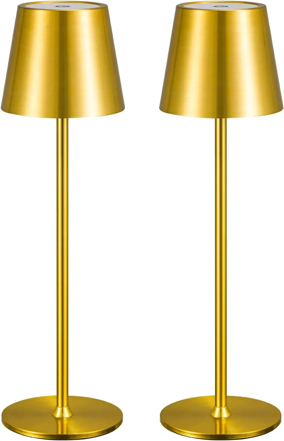 

2 Pack Cordless LED Table Lamp, 6000mAh Battery, 3-Tone Dimmable, Portable for Bedroom, Restaurant, Camping, Gold