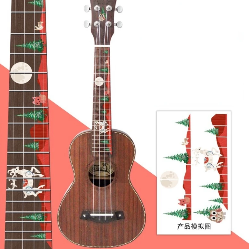 Creative Guitar Stickers Cute Funny Cross Inlay Decals Fretboard Sticker for Electric Guitar Bass Ukulele Fingerboard Sticker