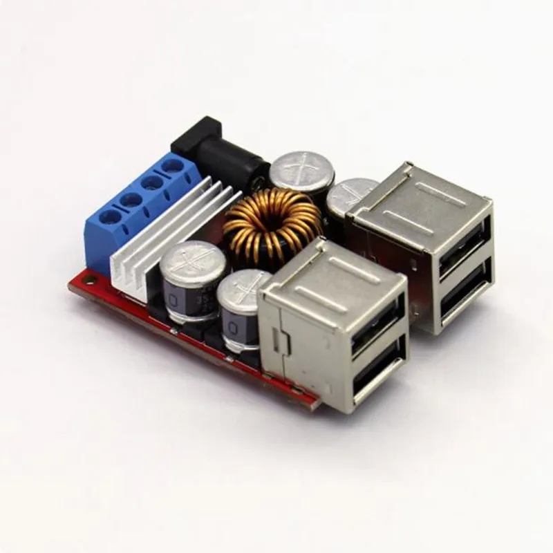 DC-DC Vehicle Charging Board 8V-35V 5V 8A Power Supply Depressurization Module 2 4 port USB Output mobile Charger