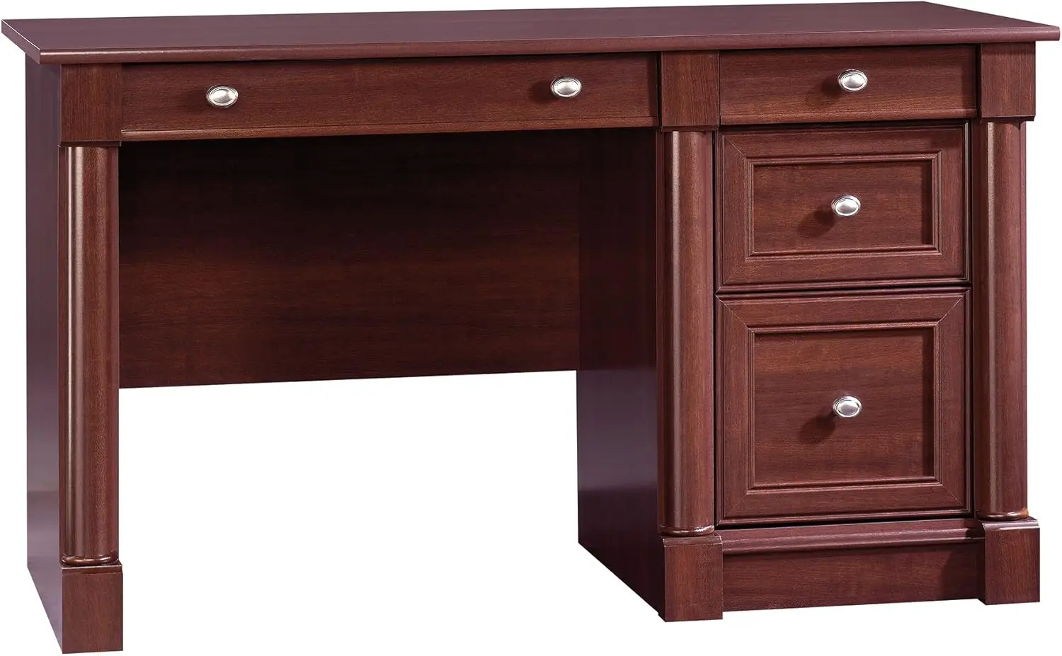 Sauder Palladia Computer Desk With Drawers, Home Office Desk With File Cabinet Storage Drawer, Cable Management, Keyboard Tray,