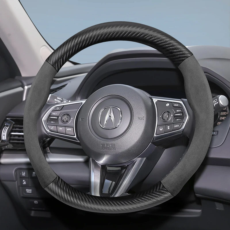 Adecuado para Acura gamuza mate textura de fibra de carbono cubierta de volante adecuado para Mdx Rsx Integra Tl 2009 Ilx Rl Rdx Tlx Rlx Zdx Cdx Nsx Accesorios