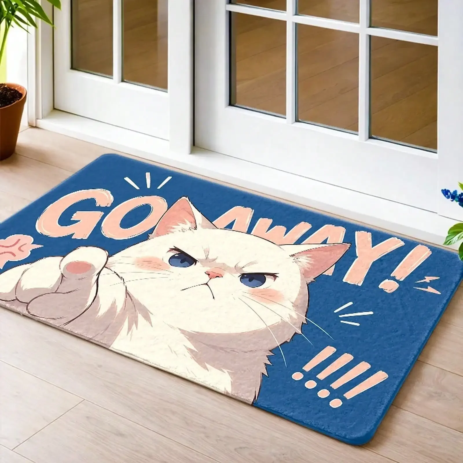 1pc,, Angry Pattern Doormats, Durable, Stain - Resistant, - Washable, Bath Suitable Living Room, Bedroom, Office, Indoor, Bathroom, Balcony, Corridor, Porch