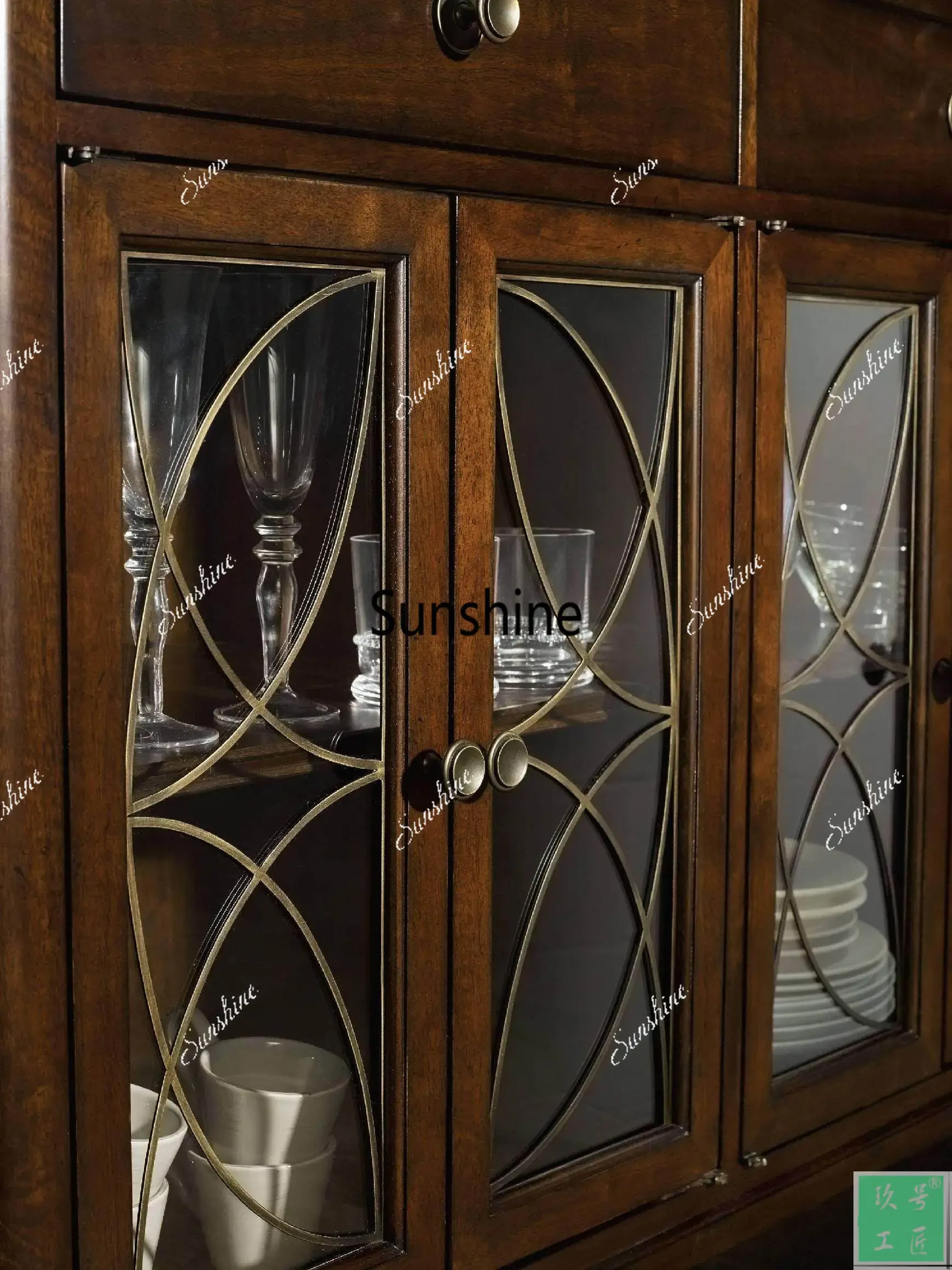 American rural classical retro traditional environmentally friendly simple solid wood dining room furniture FT