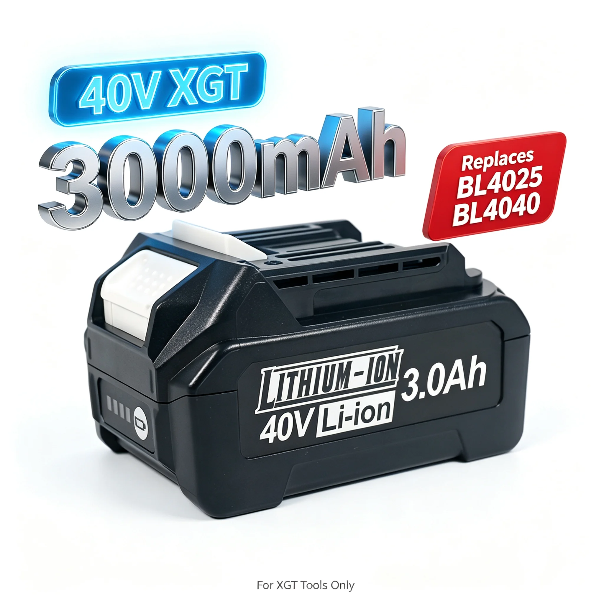 TPCELL 3000mAH For MAKITE 40V Battery Li-ion Replacement for BL4025 BL4040,for MAKITE XGT Tools