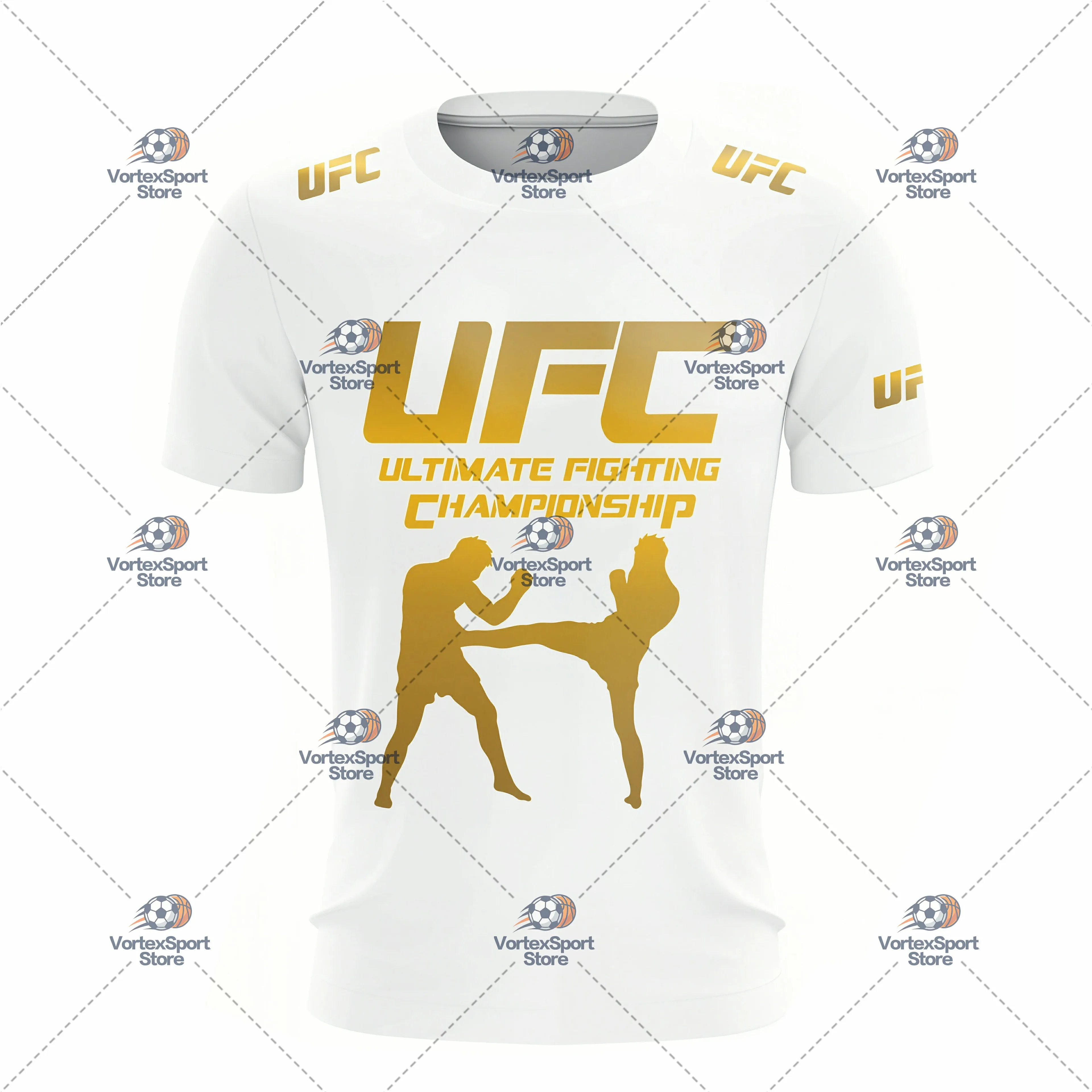 Herren- und Kinder-Sommer-T-Shirt für UFC-Sportarten, schnelltrocknend, in allen Größen erhältlich, kurzärmelig, mit Rundhalsausschnitt, geeignet für Boxen, Kampfsport und Outdoor-Training. – Detail 10