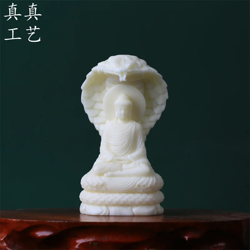 Ivory Nut Snake Buddha Vairocana Decoration Home Car Home Pet Crafts Fish Tank Landscape