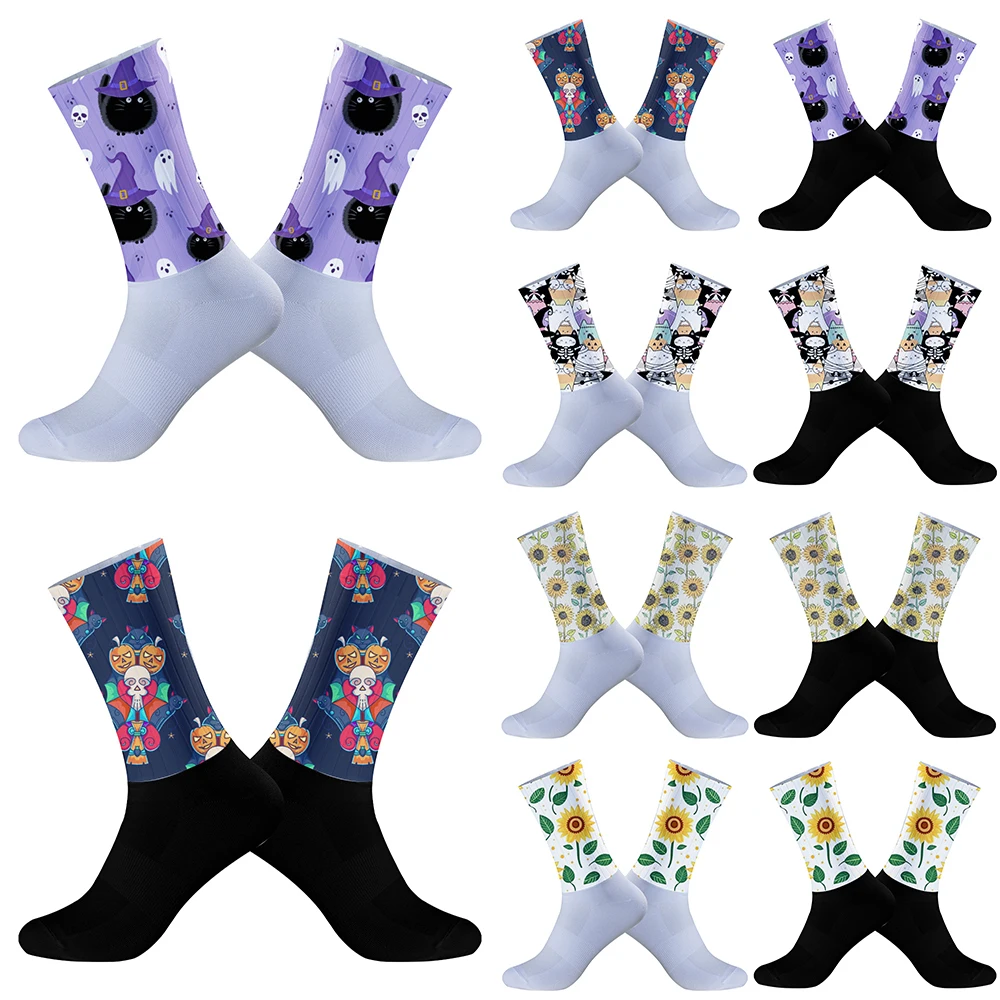 

Bicycle Sport Bike Socks Silicone 2024 New Summer Aero Socks Anti Cycling Socks